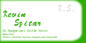 kevin szitar business card
